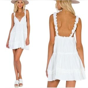 New Romeo white ruffle mini dress by Princess Polly